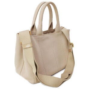 Prada canvas top Tan Canapa Beige handbag handles 2way Tote